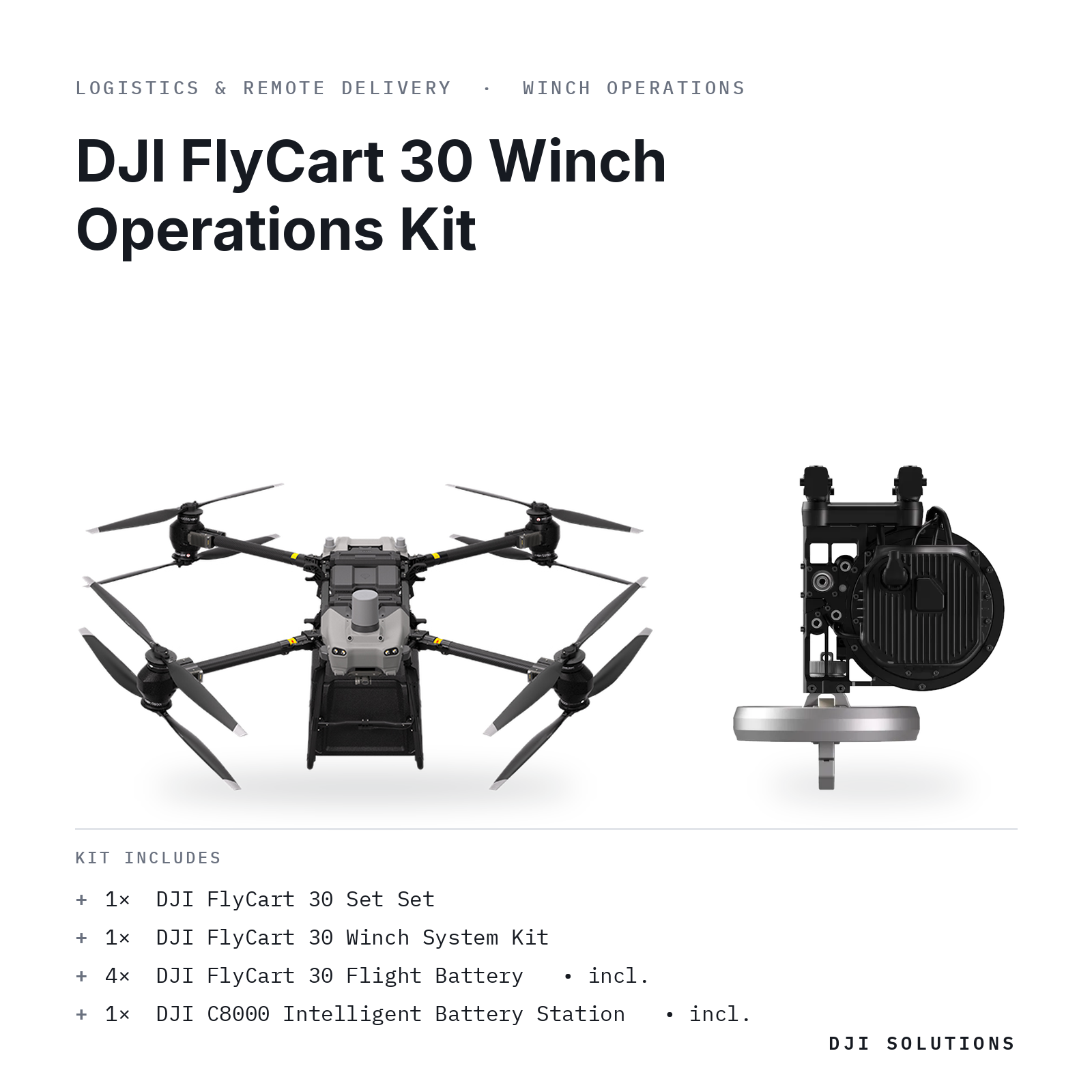 DJI FlyCart 30 Winch Operations Kit — kit contents graphic